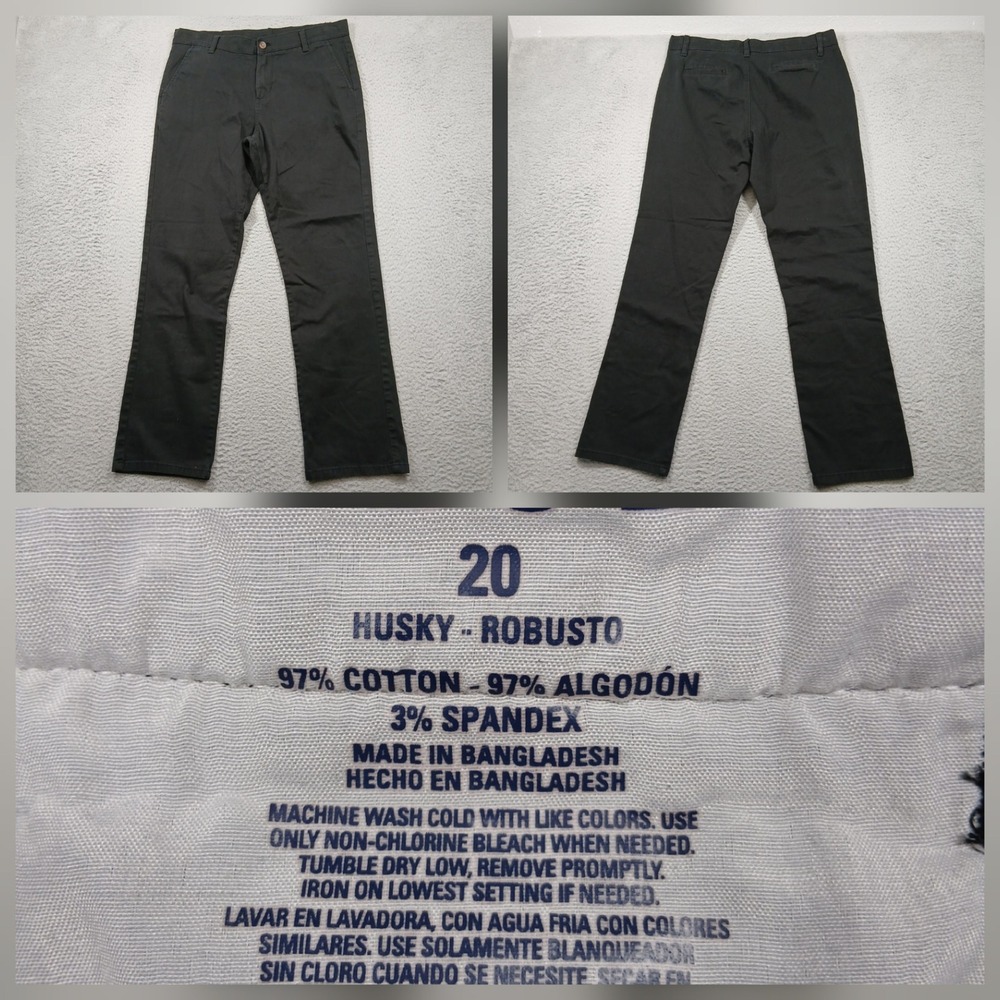Husky Chino Pants Women's 20 Black‎ Stretch Cotton Straight Leg